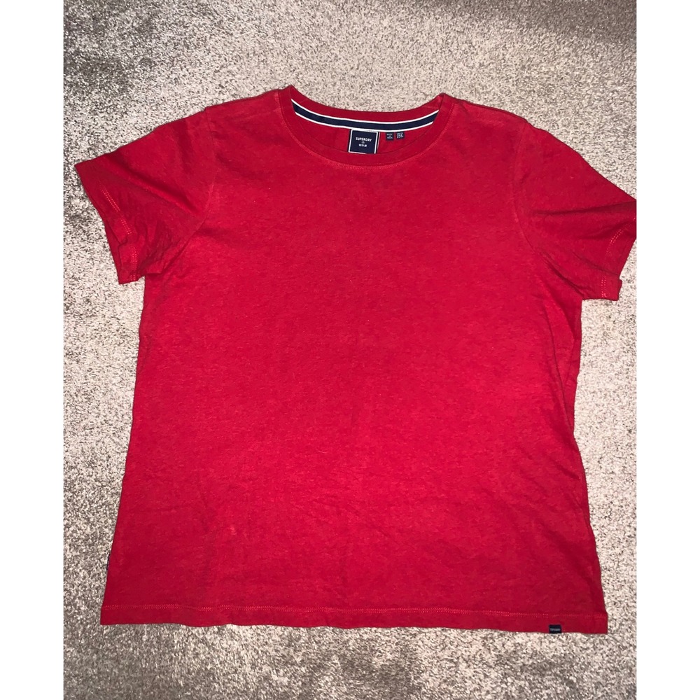 Superdry Womens Red Short Sleeve Crew Neck T-Shirt Size US 8 UK 12 EU 40